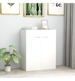 Buffet blanc 60x30x75 cm bois d'ingénierie