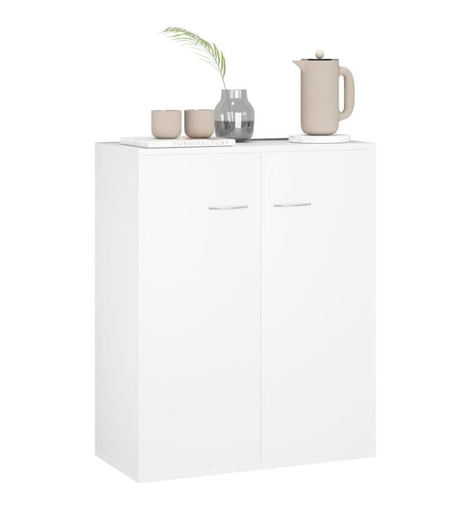 Buffet blanc 60x30x75 cm bois d'ingénierie