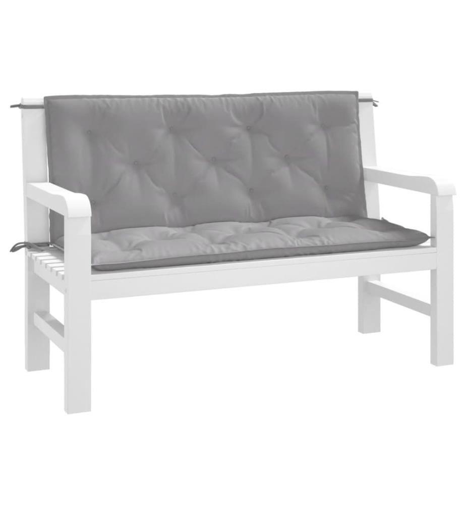 Cuscini per panca da giardino set di 2 grigio 120x50x7 cm tessuto Oxford