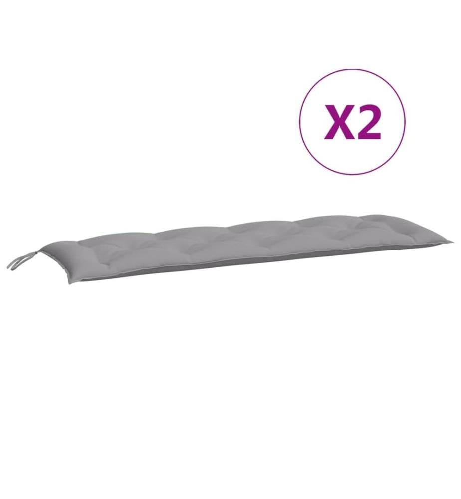 Cuscini per panca da giardino set di 2 grigio 150x50x7 cm tessuto Oxford