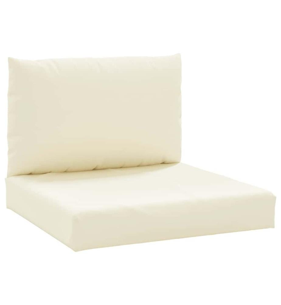 Palettenkissen 2-tlg. Cremeweiss Oxford-Gewebe