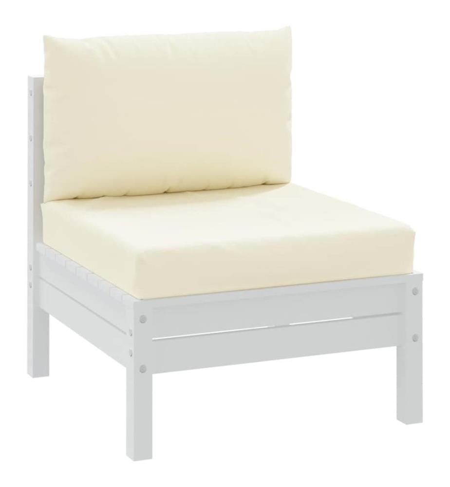 Palettenkissen 2-tlg. Cremeweiss Oxford-Gewebe