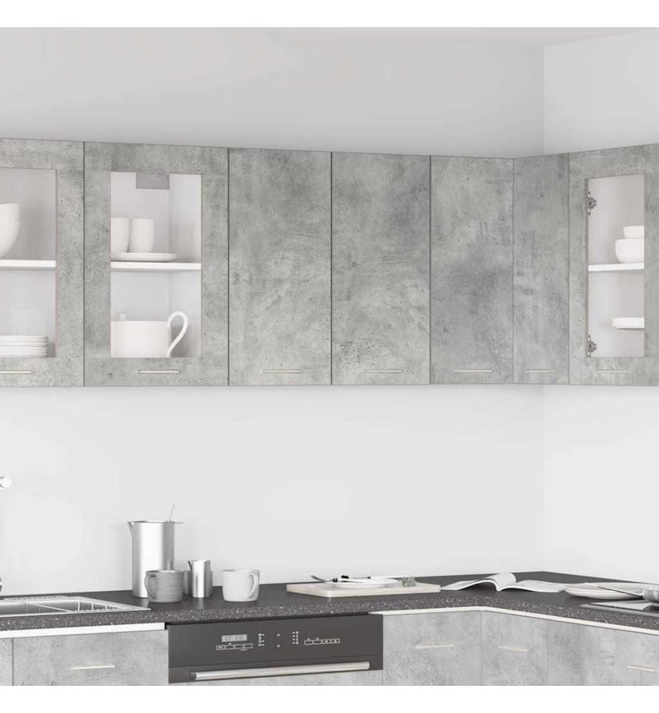 Armoire murale cuisine gris béton 60x31x60 cm bois d'ingénierie