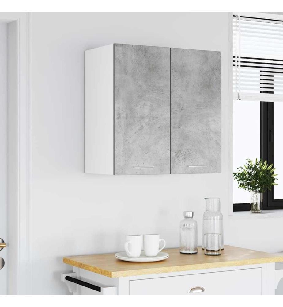 Armoire murale cuisine gris béton 60x31x60 cm bois d'ingénierie