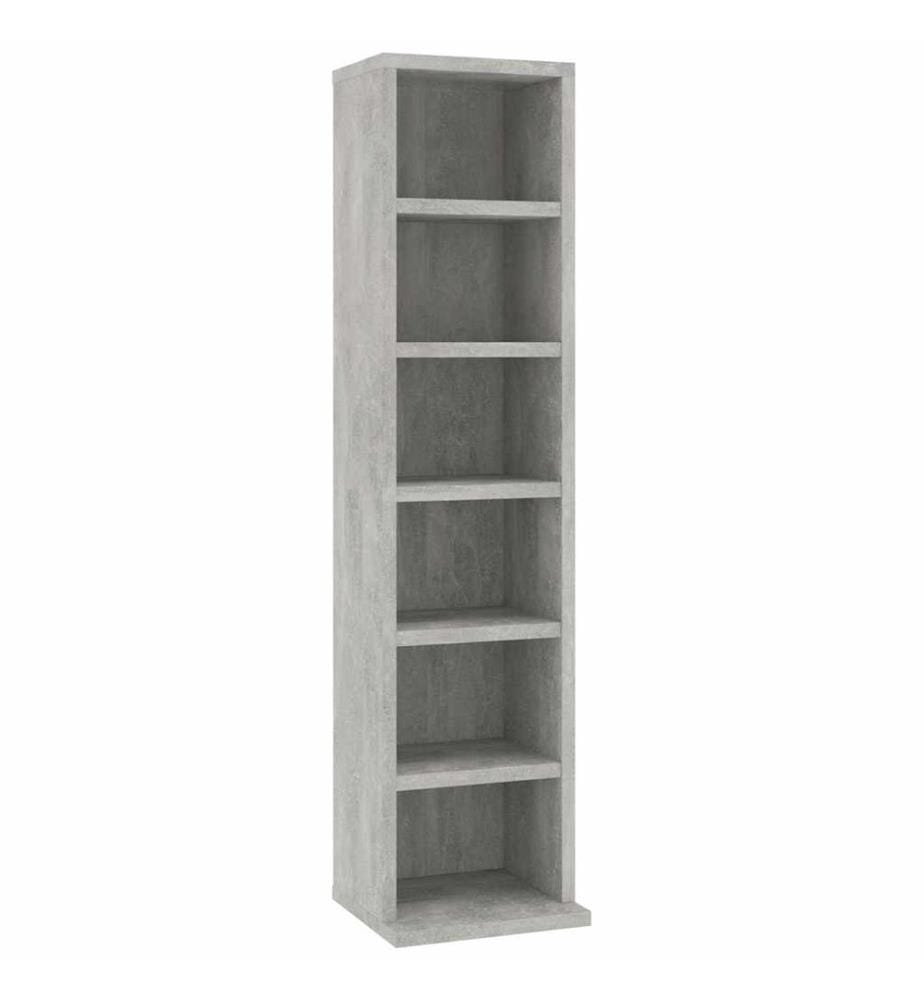 Armoire à CD Gris béton 21x20x88 cm Bois d'ingénierie