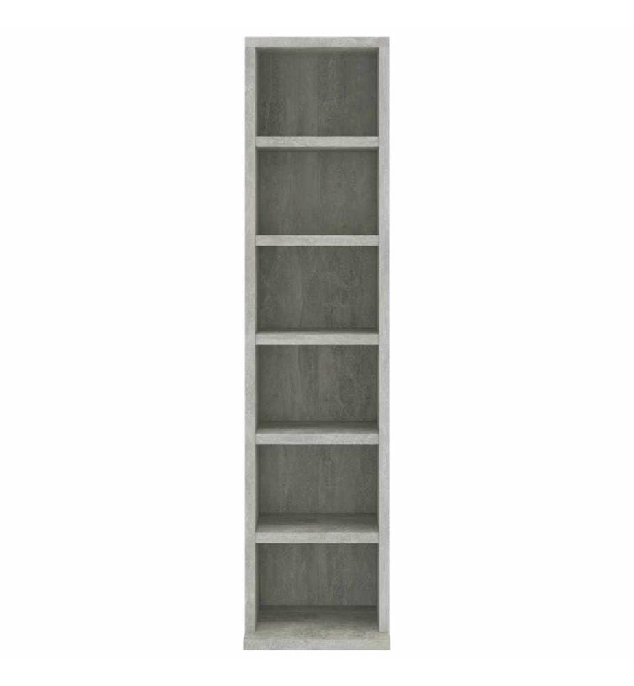 Armoire à CD Gris béton 21x20x88 cm Bois d'ingénierie