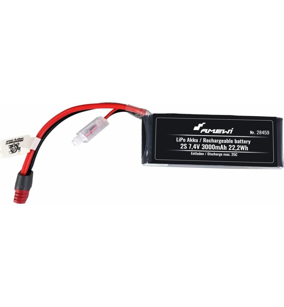 AMEWI - Batterie RC LiPo 3000 mAh 7.4 V 25C Deans