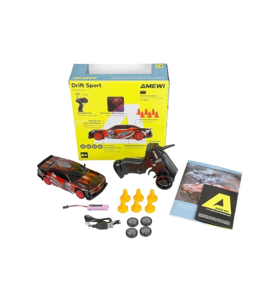 AMEWI - Drift Sport Muscle Car 4WD 1:24 RTR Rot