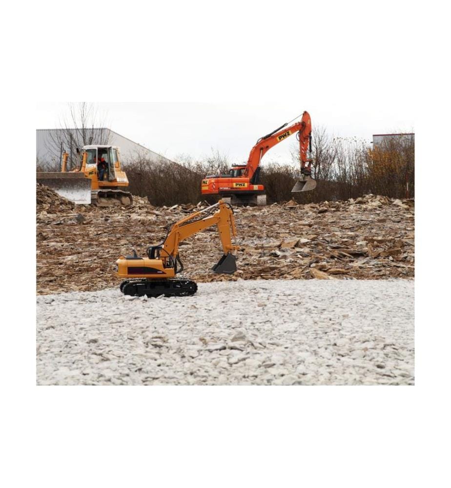 AMEWI - Bagger mit Metallschaufel, Licht & Sound RTR, 1:14