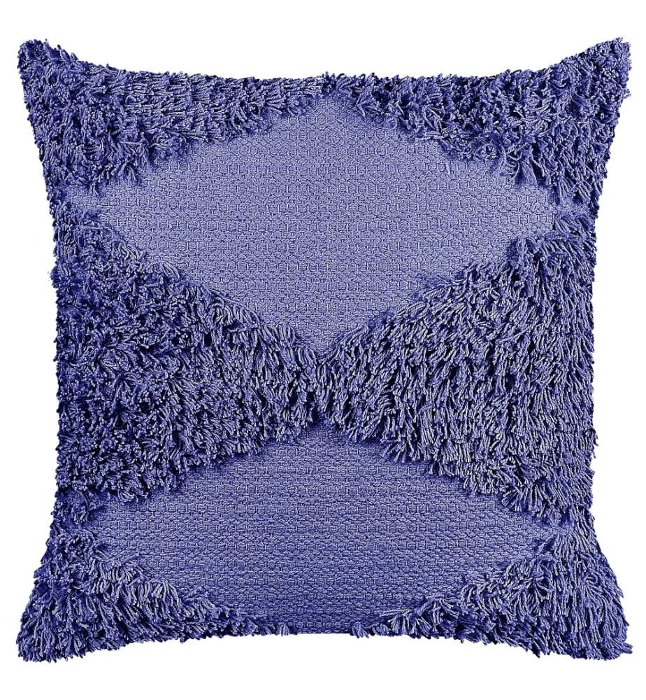 Dekokissen Purpur Baumwolle 45 x 45 cm Bezug mit Füllung Reissverschluss Strukturiert Geometrisches Muster Boho Wohnzimmer Schlafzimmer Deko