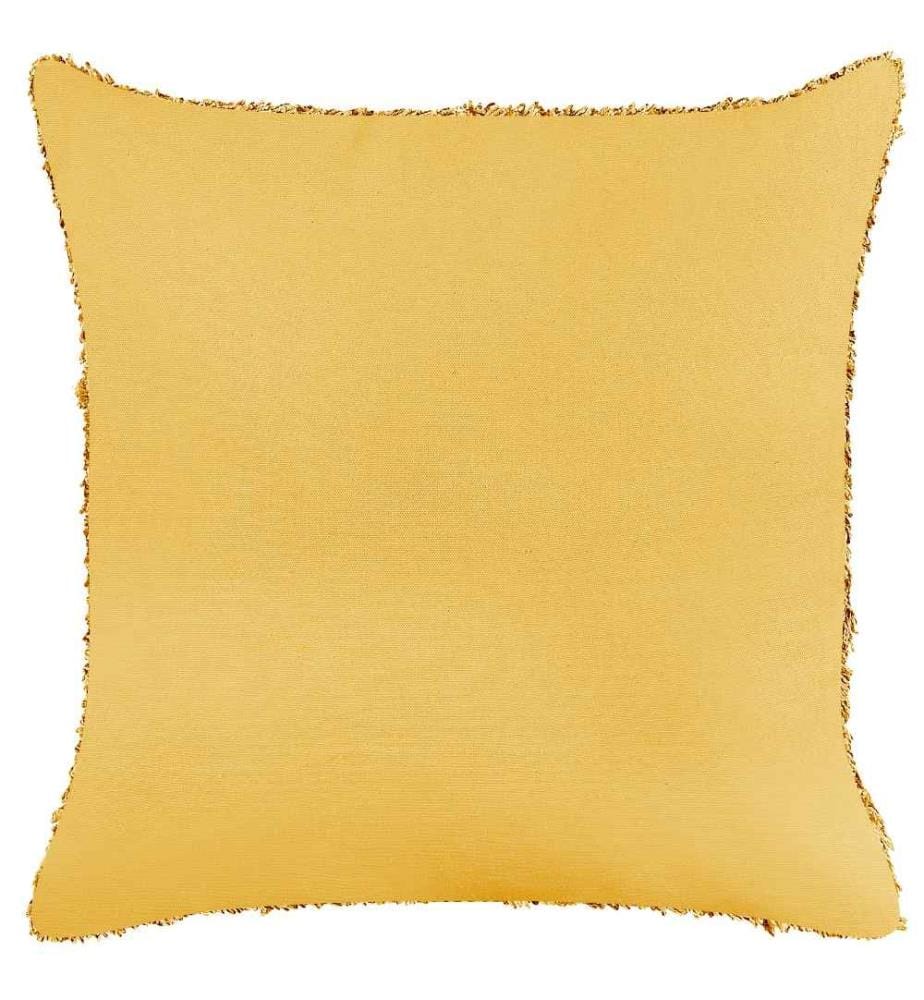 Set 2 Coussins Décoratifs en Coton Jaune 45 x 45 cm Motif Géométrique Accessoires de Décoration Boho