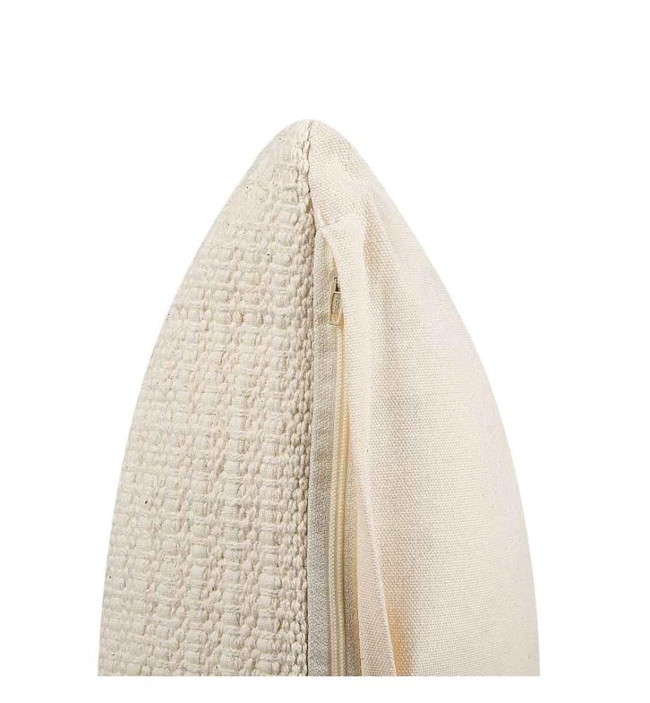 2er Set Dekokissen Beige und Creme 45 x 45 cm Elegantes Muster quadratisch Wohnaccessoire
