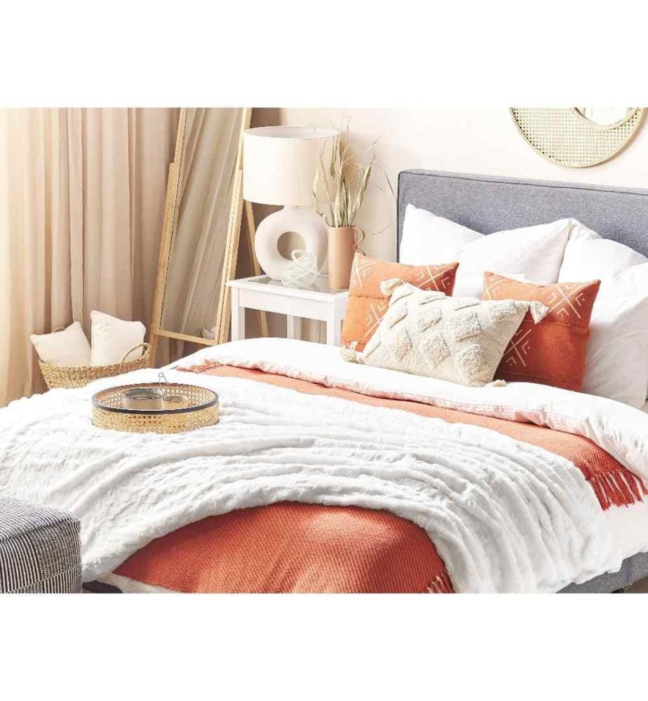 Couvre Lit Plaid en Polyester Blanc 150 x 200 cm Douillet Ultra Doux Lit Douillet Accessoire Chambre Canapé