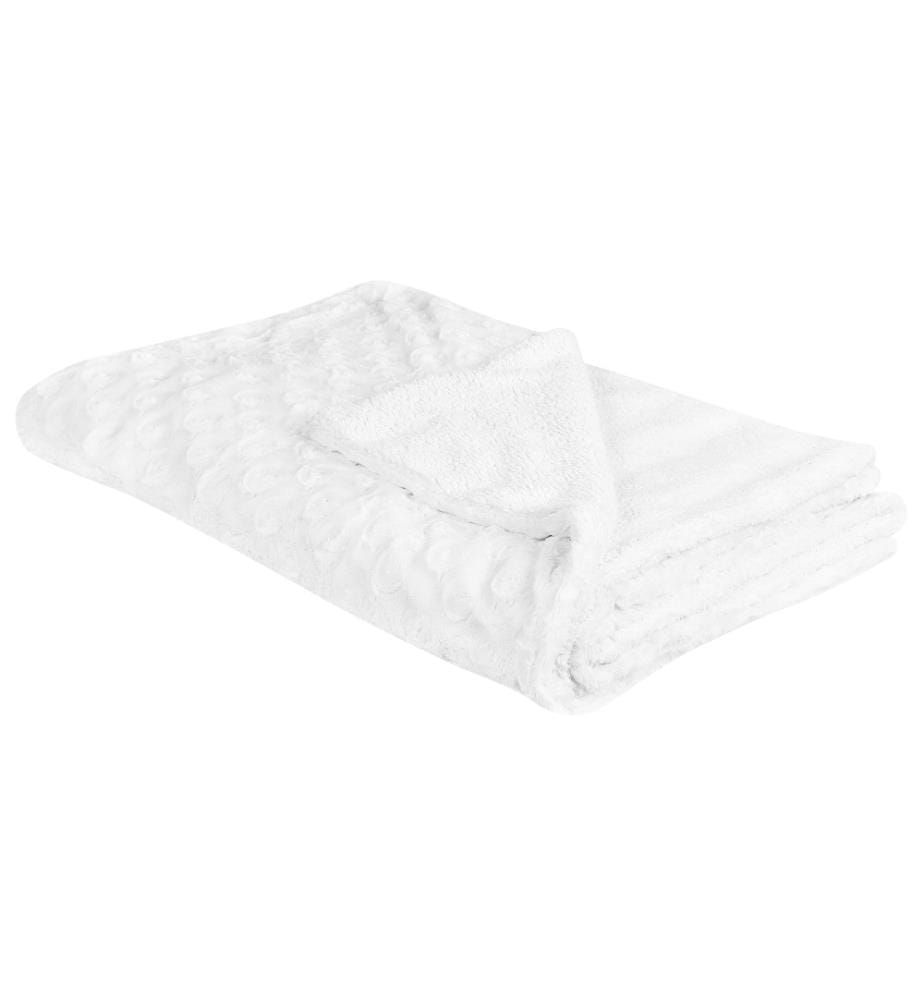 Couvre Lit Plaid en Polyester Blanc 150 x 200 cm Douillet Ultra Doux Lit Douillet Accessoire Chambre Canapé