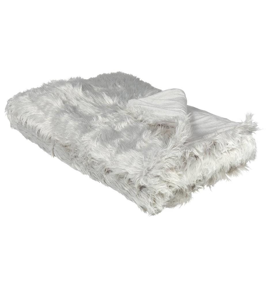 Kuscheldecke Hellgrau Acryl 150 x 200 cm Felloptik Modern Schlafzimmer Wohnzimmer Accessoire Deko Überwurf Wohndecke Sofadecke Tagesdecke