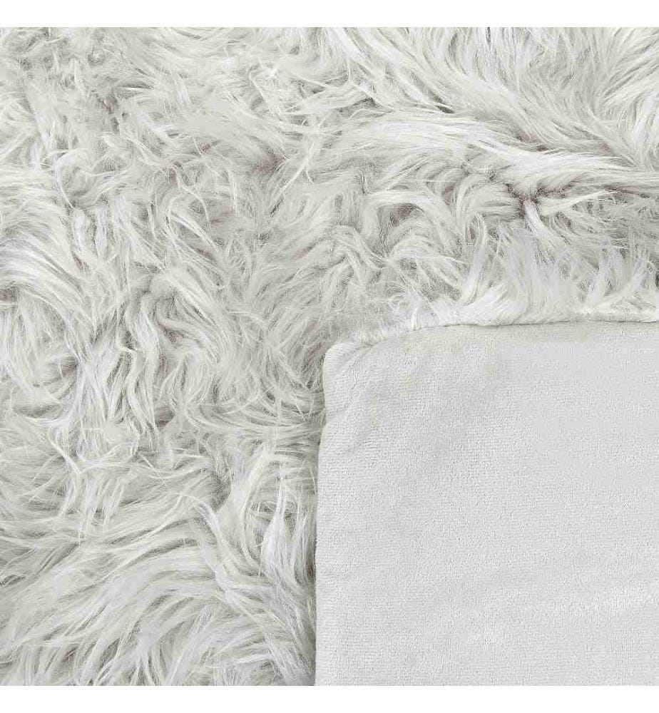Kuscheldecke Hellgrau Acryl 150 x 200 cm Felloptik Modern Schlafzimmer Wohnzimmer Accessoire Deko Überwurf Wohndecke Sofadecke Tagesdecke