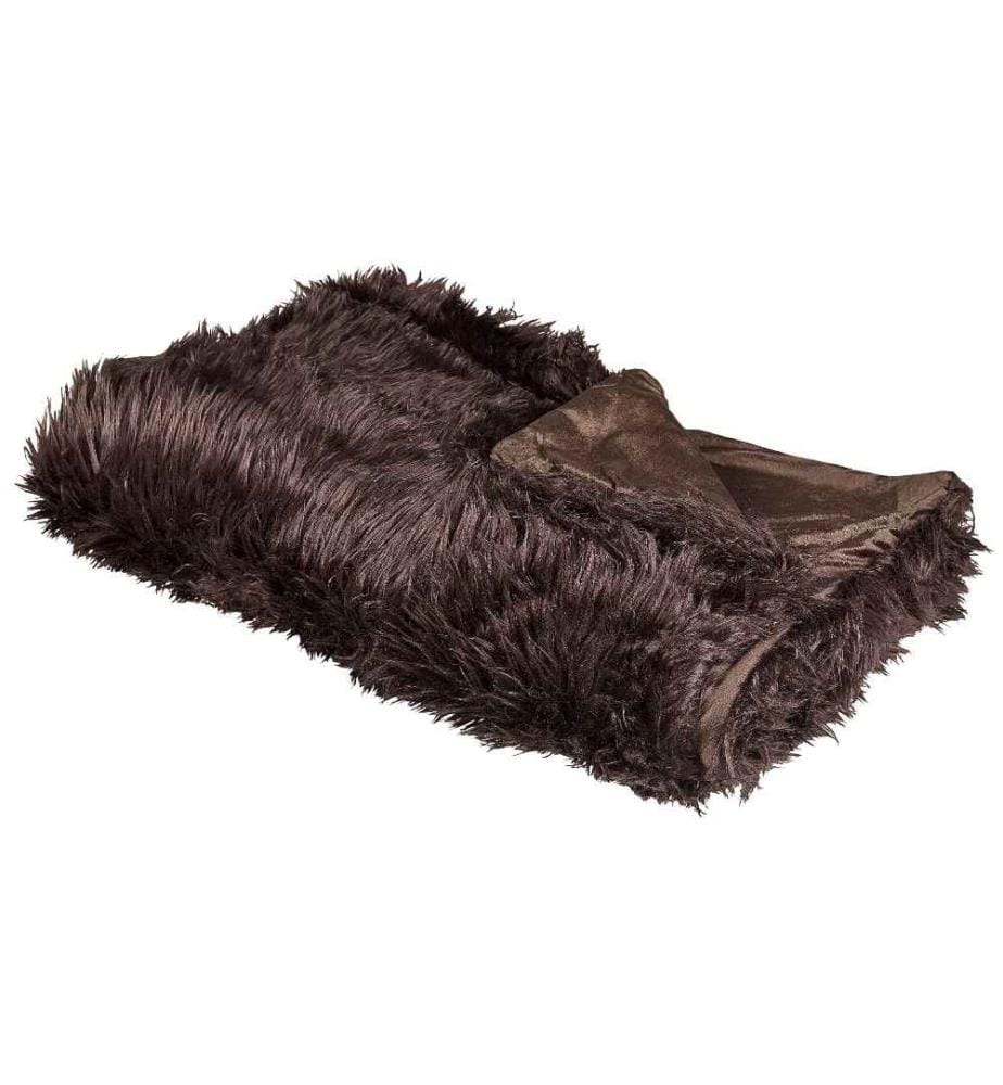 Kuscheldecke Braun Acryl 150 x 200 cm Felloptik Modern Schlafzimmer Wohnzimmer Accessoire Deko Überwurf Wohndecke Sofadecke Tagesdecke