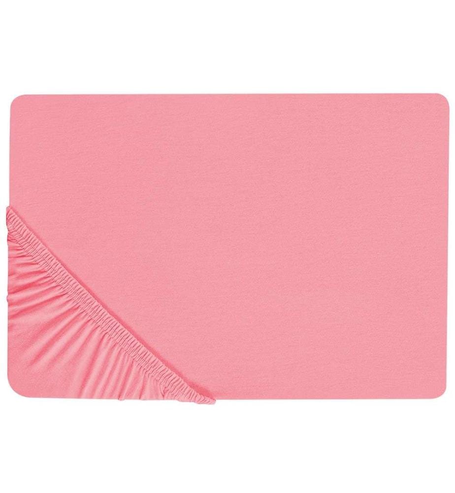 Drap-Housse en Coton Rouge Corail 90 x 200 cm Bordure Élastique Style Classique pour Chambre à Coucher Tendance Moderne