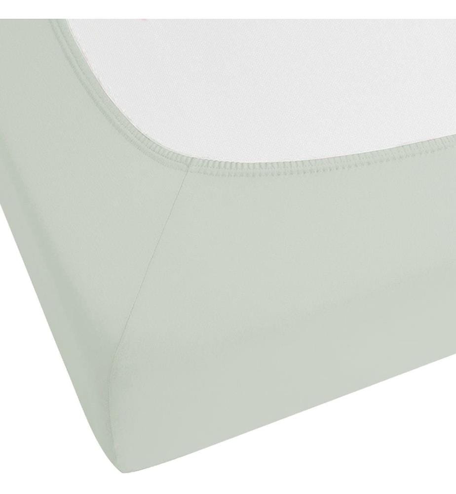 Drap-Housse en Coton Vert Clair 90 x 200 cm Bordure Élastique Style Classique pour Chambre à Coucher Tendance Moderne