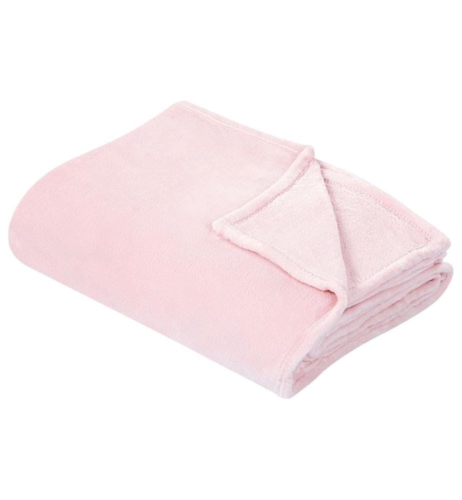 Kuscheldecke Rosa Polyester Stoff 200 x 220 cm Einfarbig Modern Überwurf für Bett Sofa Couch Sessel Erwachsene Kinder Wohnzimmer Schlafzimmer