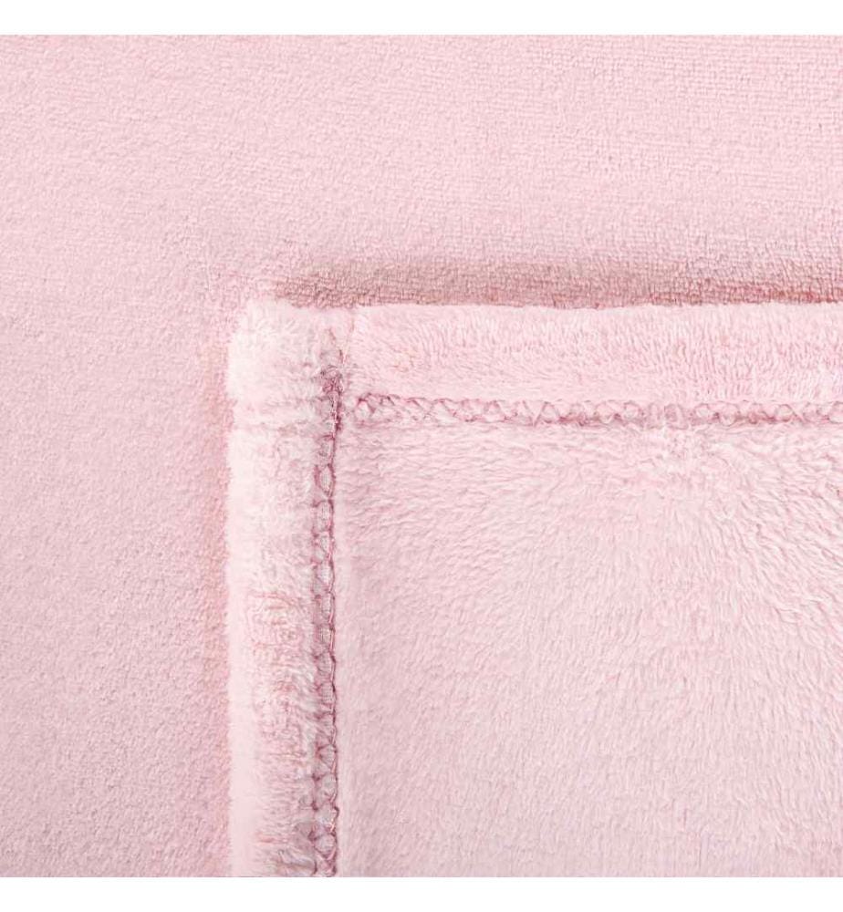 Kuscheldecke Rosa Polyester Stoff 200 x 220 cm Einfarbig Modern Überwurf für Bett Sofa Couch Sessel Erwachsene Kinder Wohnzimmer Schlafzimmer