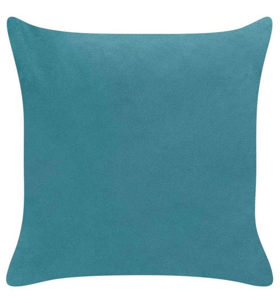 Coussins Décoratifs Bleu-Vert en Velours 45 x 45 cm à Motif Géométrique et Perles Moelleux pour Intérieur Housse Amovible Lot de 2