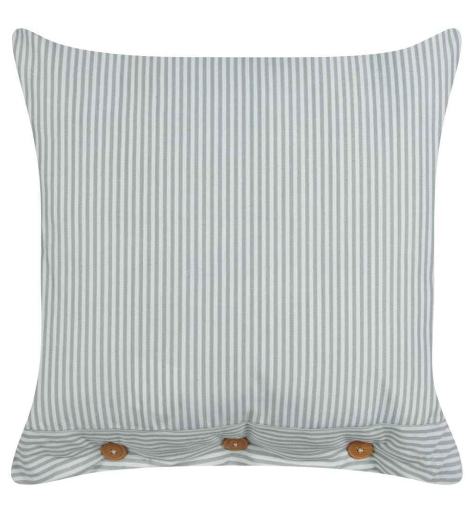 Coussin décoratif vert menthe / blanc rayures motif 45 x 45 cm Carré avec boutons pour salon chambre canapé fauteuil lit