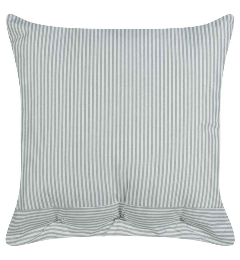 Coussin décoratif vert menthe / blanc rayures motif 45 x 45 cm Carré avec boutons pour salon chambre canapé fauteuil lit