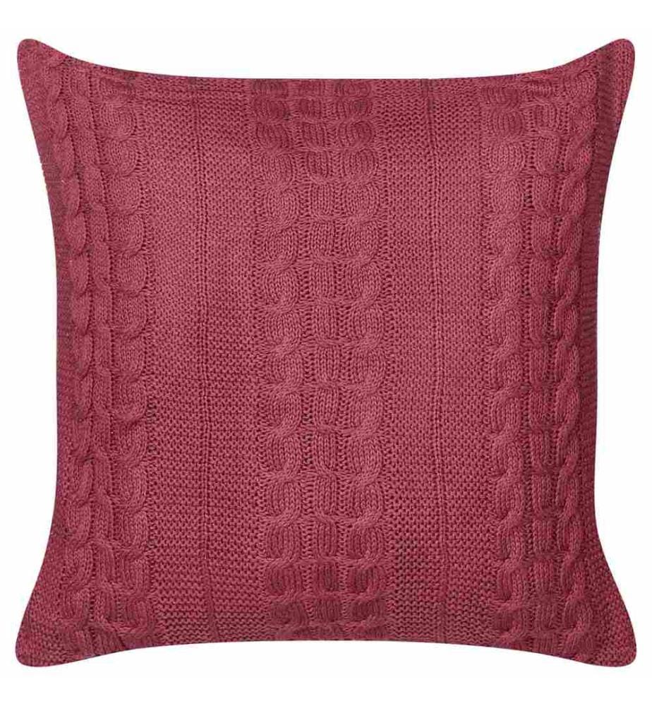 Lot de 2 coussins décoratifs en coton avec design tissé bordeaux chambre à coucher salon
