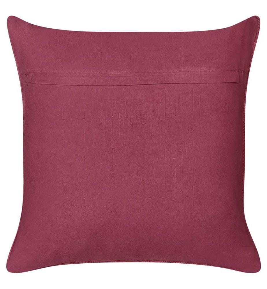 Lot de 2 coussins décoratifs en coton avec design tissé bordeaux chambre à coucher salon