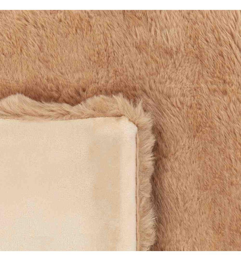 Couvre-lit Gris en Fausse Fourrure Doux 150 x 200 cm Couverture Jeté de Lit Plaid de Chambre Literie
