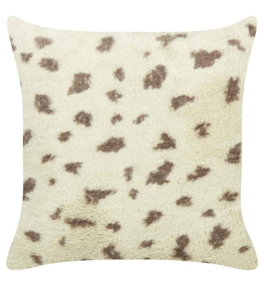 Lot de 2 Coussins Décoratifs en Fourrure Synthétique Texturé Gris 45 x 45 cm Housse Amovible Très Doux pour Chambre ou Salon