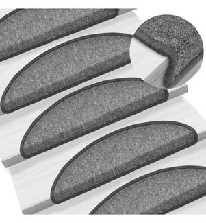 Stufenmatten 15 Stk. 56x17x3 cm Dunkelgrau Halbrund