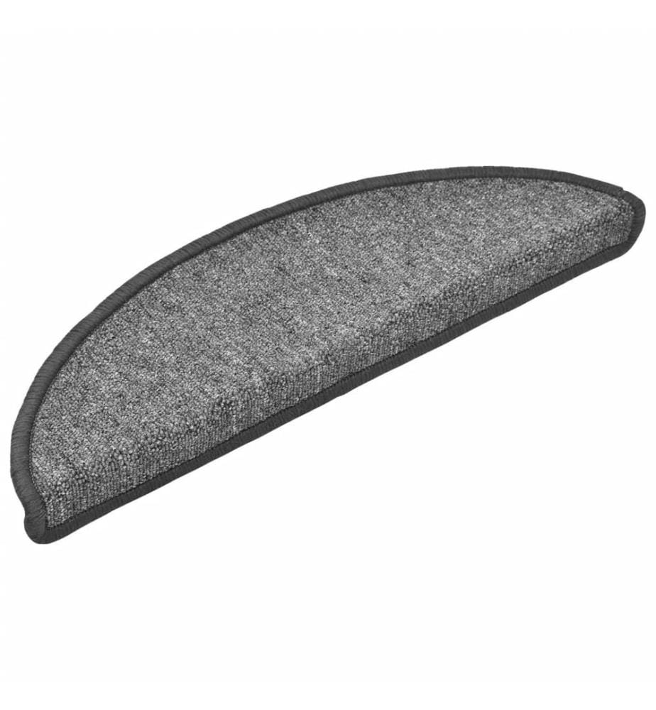 Stufenmatten 15 Stk. 56x17x3 cm Dunkelgrau Halbrund