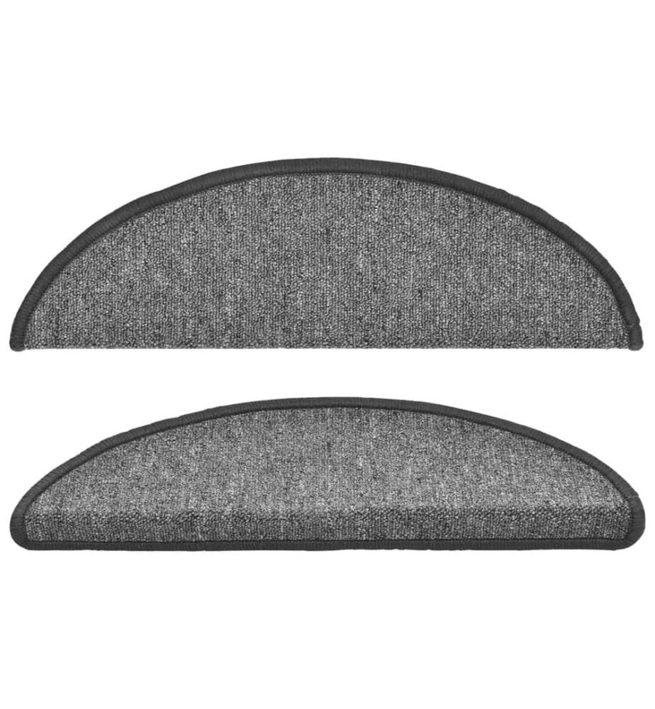 Stufenmatten 15 Stk. 56x17x3 cm Dunkelgrau Halbrund