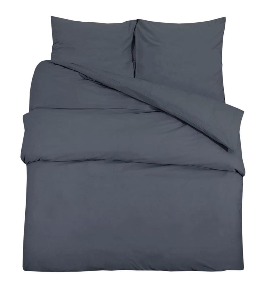 Bettwäsche-Set Anthrazit 240x220 cm Baumwolle