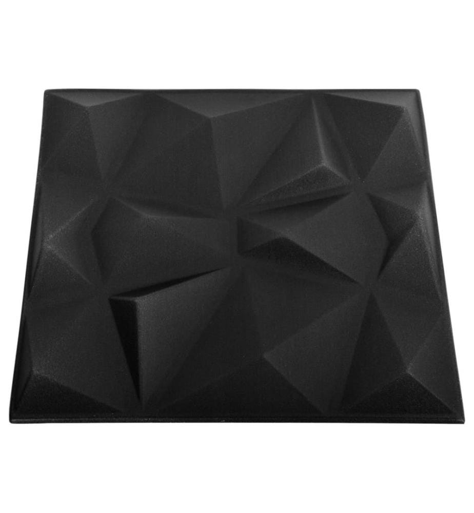 3D-Wandpaneele 24 Stk. 50x50 cm Diamant Schwarz 6 m²