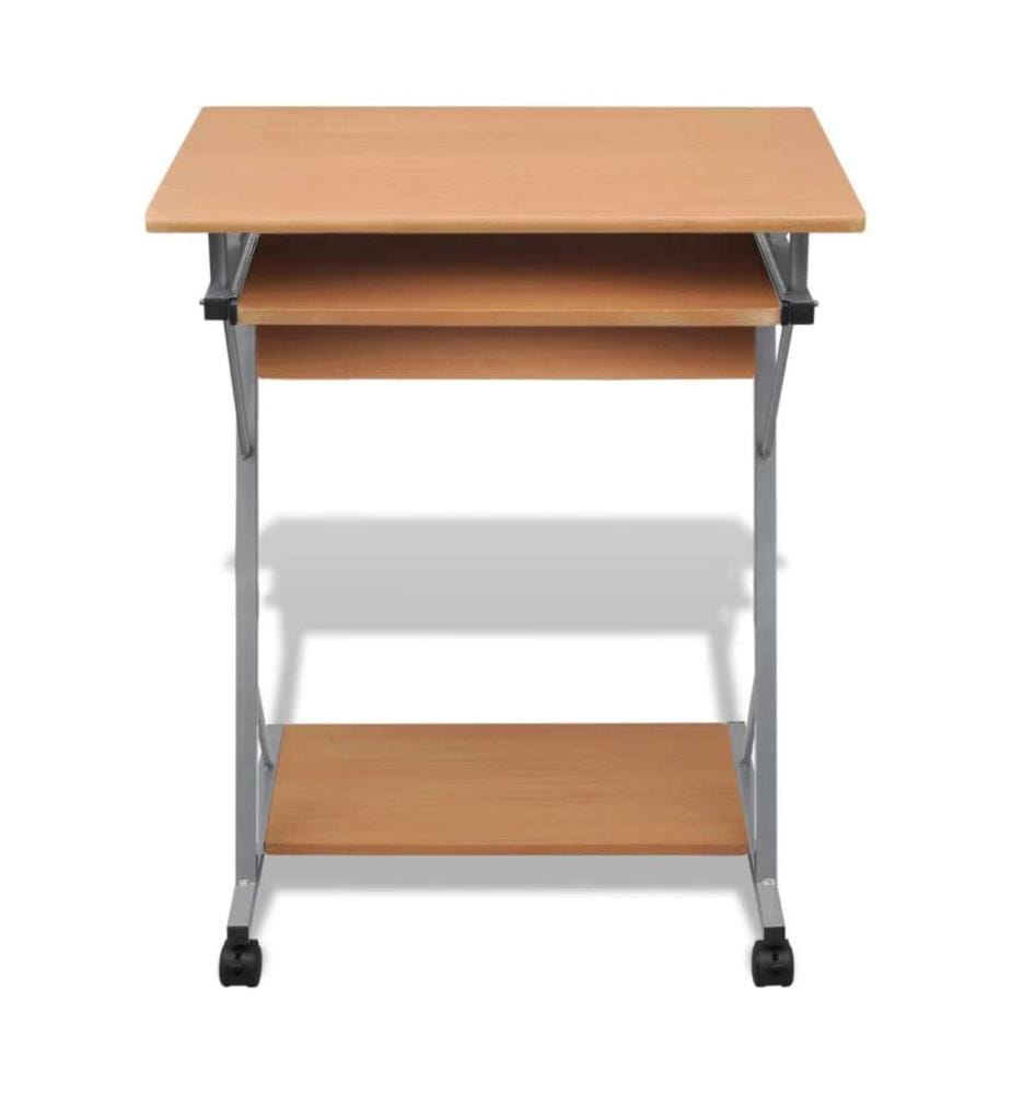 Computertisch Computerwagen PC Tisch Bürotisch Laptop auf Rollen braun