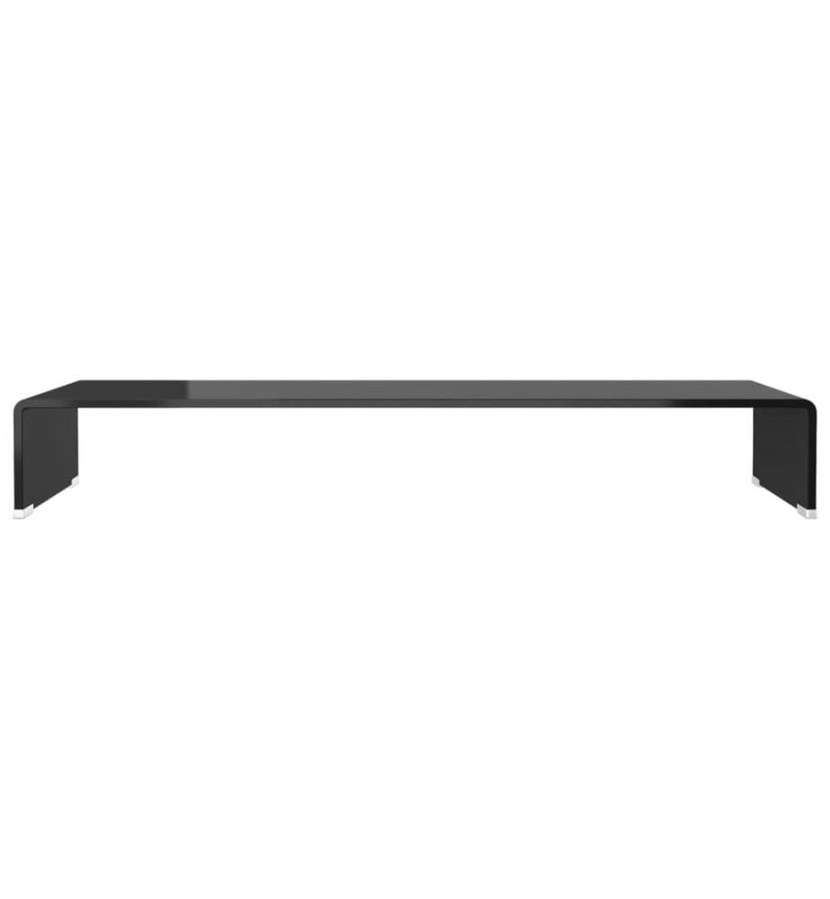 TV-Tisch/Bildschirmerhöhung Glas Schwarz 90x30x13 cm