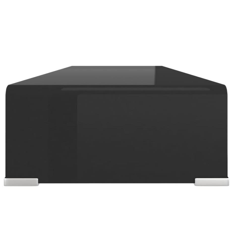 TV-Tisch/Bildschirmerhöhung Glas Schwarz 90x30x13 cm