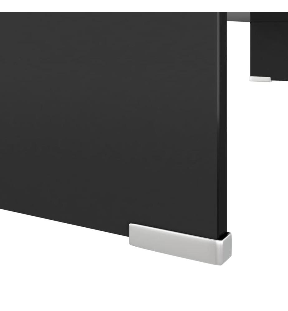 TV-Tisch/Bildschirmerhöhung Glas Schwarz 90x30x13 cm