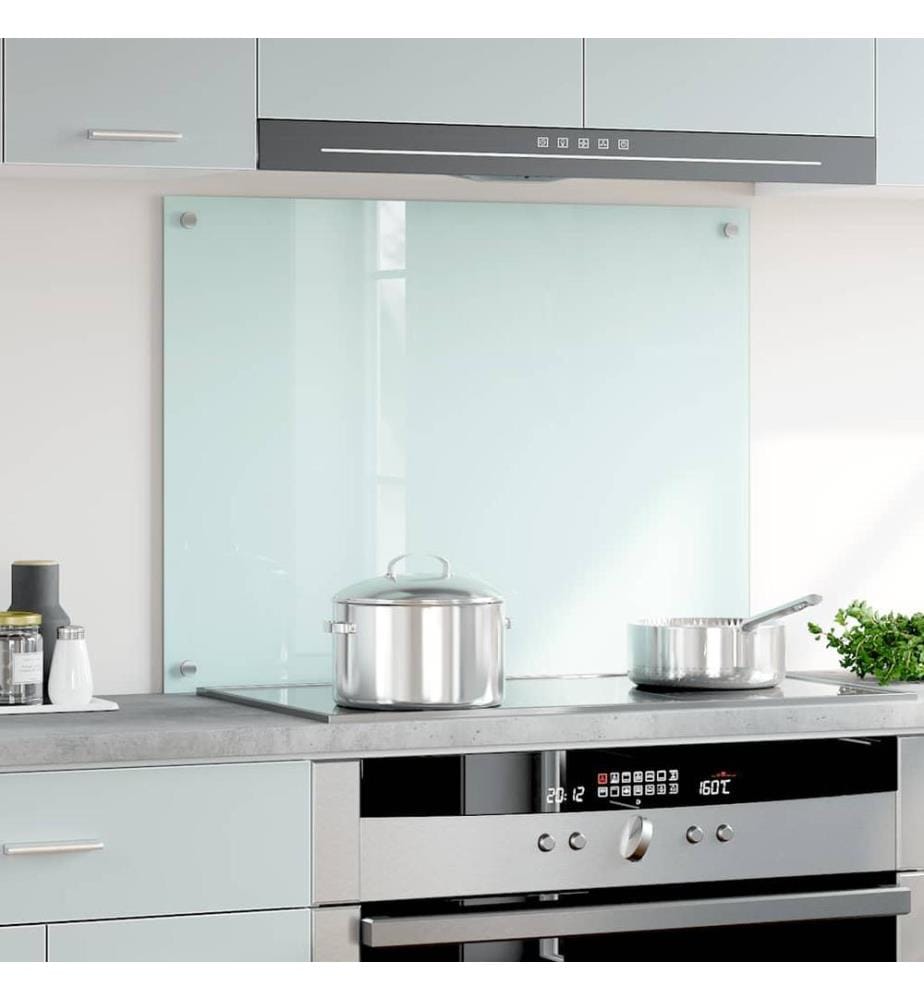 Dosseret de cuisine Blanc 80x60 cm Verre trempé
