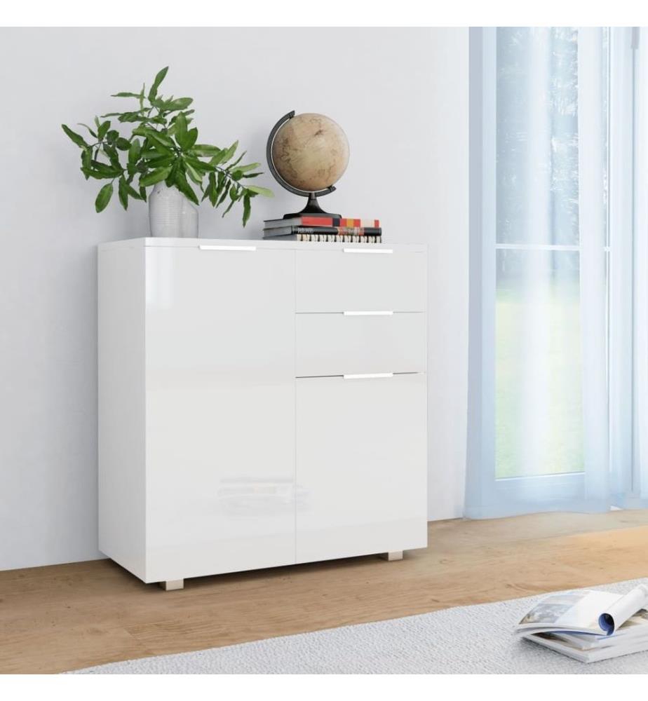 Sideboard Hochglanz-Weiss 71x35x80 cm Holzwerkstoff