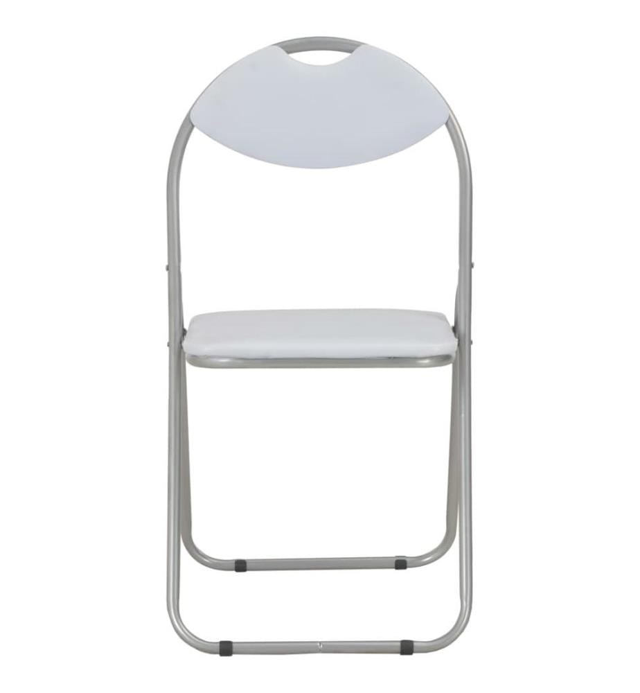 Klappbare Esszimmerstühle 2 Stk. Weiss Kunstleder