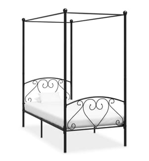 Himmelbett-Gestell Schwarz Metall 120 x 200 cm