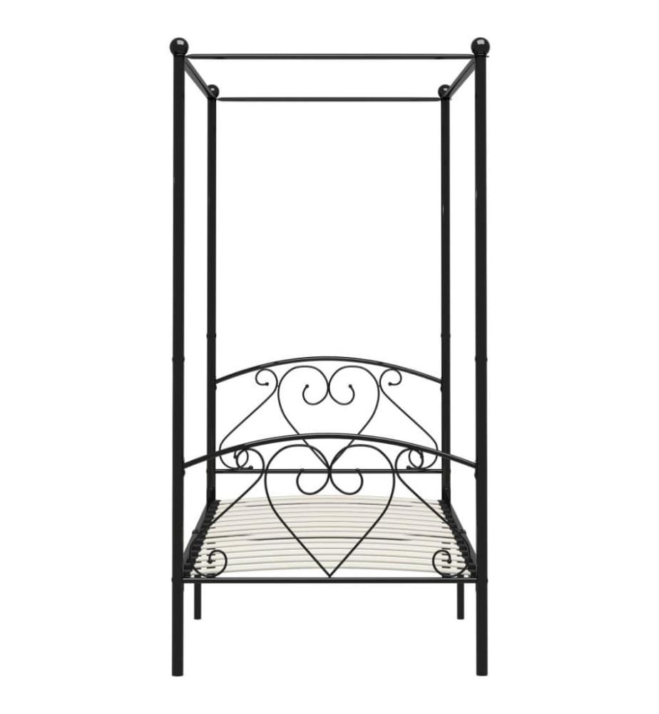 Himmelbett-Gestell Schwarz Metall 120 x 200 cm