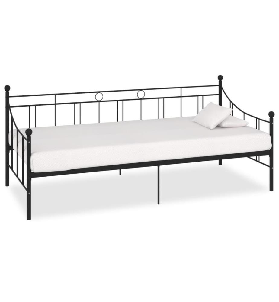 Cadre de lit de repos Noir Métal 90 x 200 cm