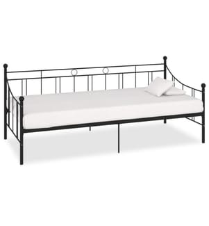 Tagesbett-Rahmen Schwarz Metall 90×200 cm