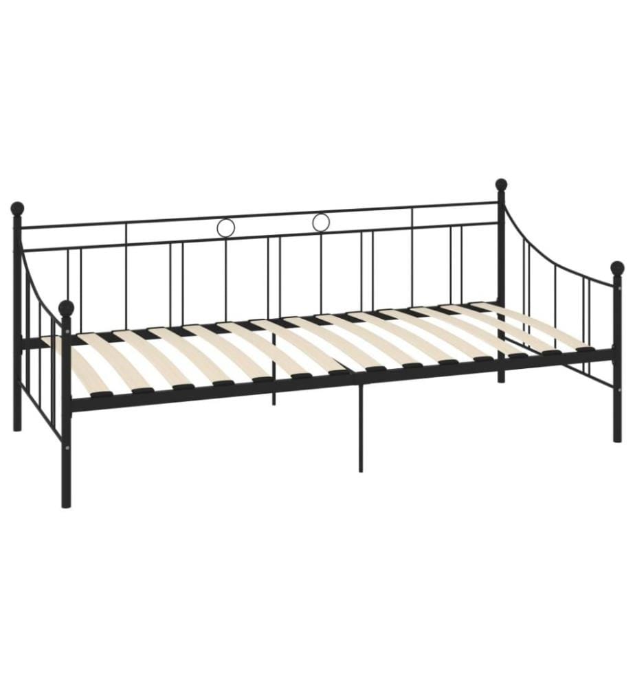 Cadre de lit de repos Noir Métal 90 x 200 cm