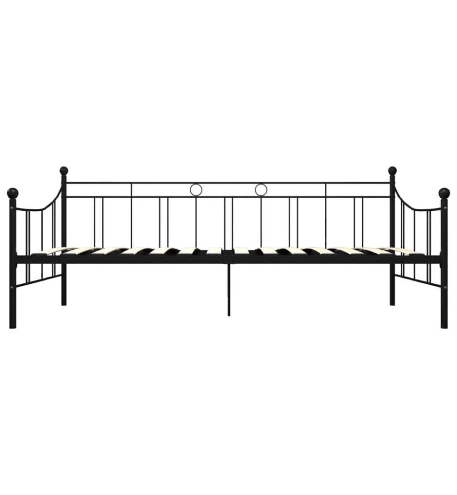 Cadre de lit de repos Noir Métal 90 x 200 cm